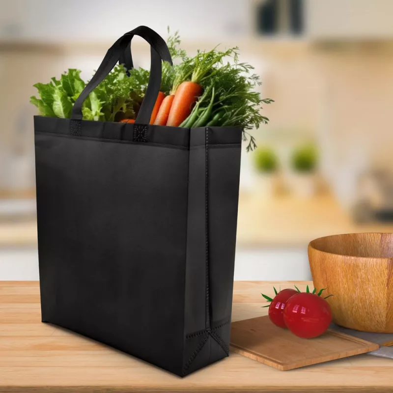 Torba na zakupy 110 g/m², 30x12x34cm - czarny (V8948-03)