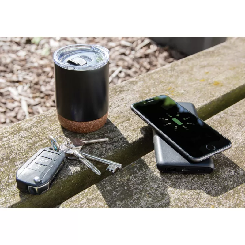 Bezprzewodowy power bank 10000 mAh z PD - szary (P322.142)
