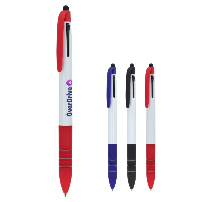 3-kolorowy długopis Berlin - biało / ciemnoniebieski (LT87852-N0110)