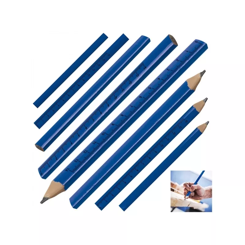 Ołówek stolarski 17,8 cm z miarką EISENSTADT - niebieski (089604)