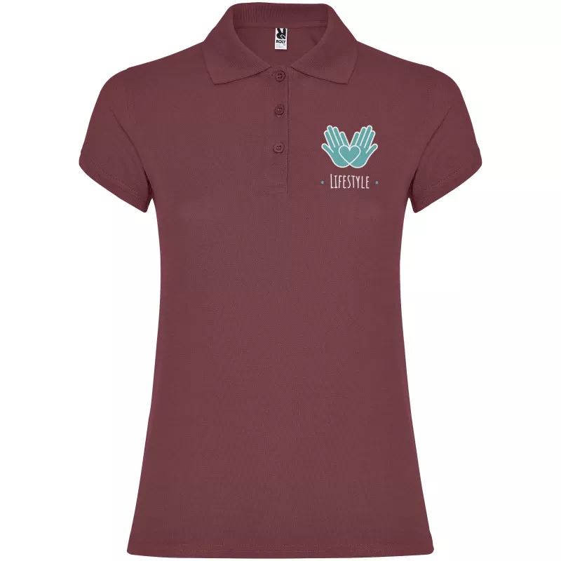 Star koszulka damska polo z krótkim rękawem - Berry Red (R6634-BERRYRED)