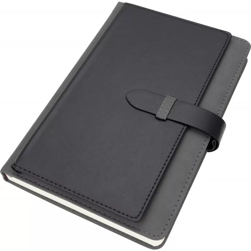 Notatnik A5 w linie z wizytownikiem MARTIN - ciemnoszary (2008877)