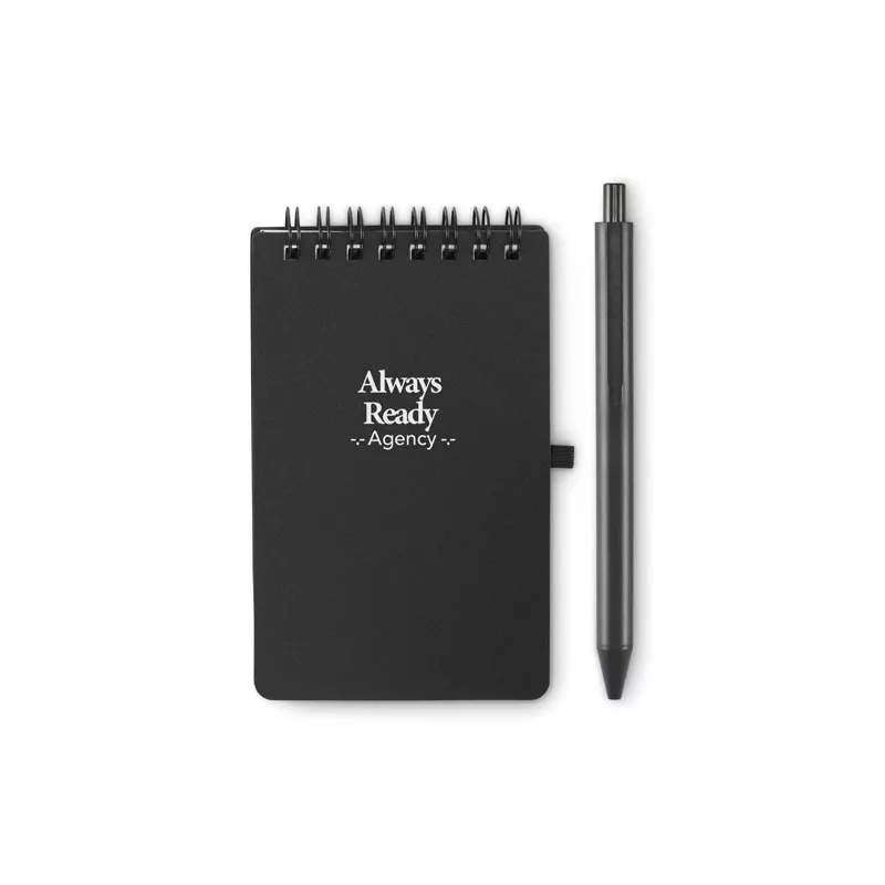 Notes wodoodporny z długopisem 50 kartek w linię KIT - Czarny (MO2889-03)