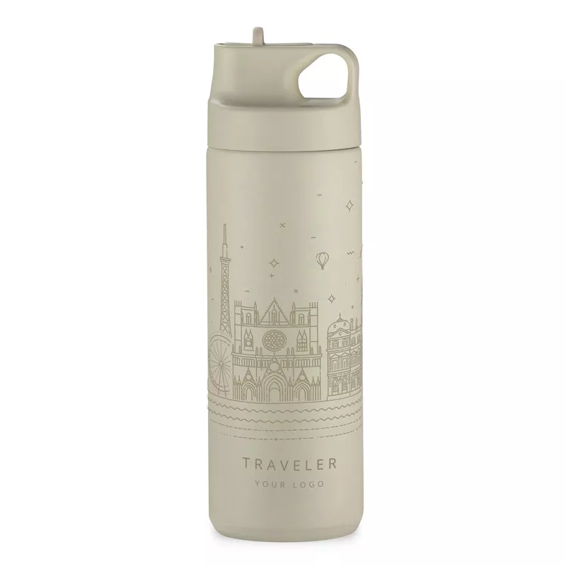 Bidon termiczny VELORA 500 ml - naturalny (16048-17)
