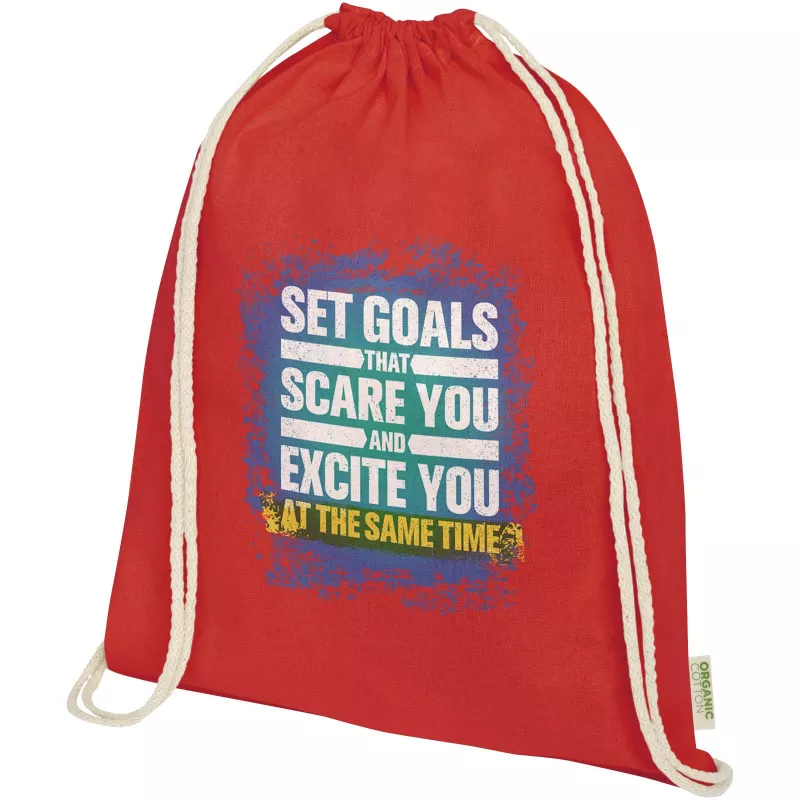 Odisha organiczny worek sznurowany z certyfikatem OCS o gramaturze 140 g/m², 5 l  - Czerwony (12078121)