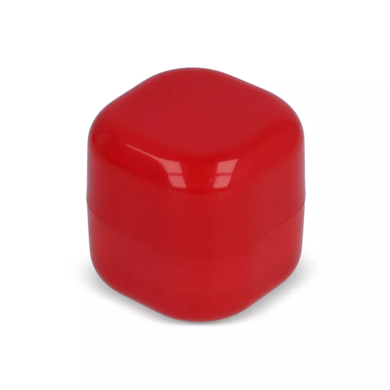 Sześcienny balsam do ust z recyklingu ABS - czerwony (LT90484-N0021)