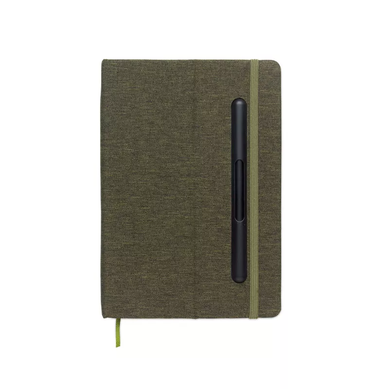 Notes A5 z długopisem 96 kartek w linię RINBOOK - Ciemnozielony (MO2687-60)