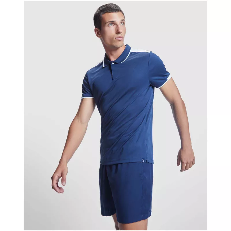 Tamil sportowa koszulka męska polo z krótkim rękawem - Biały-Navy Blue (R0402-NAVYBLUE-WHITE)