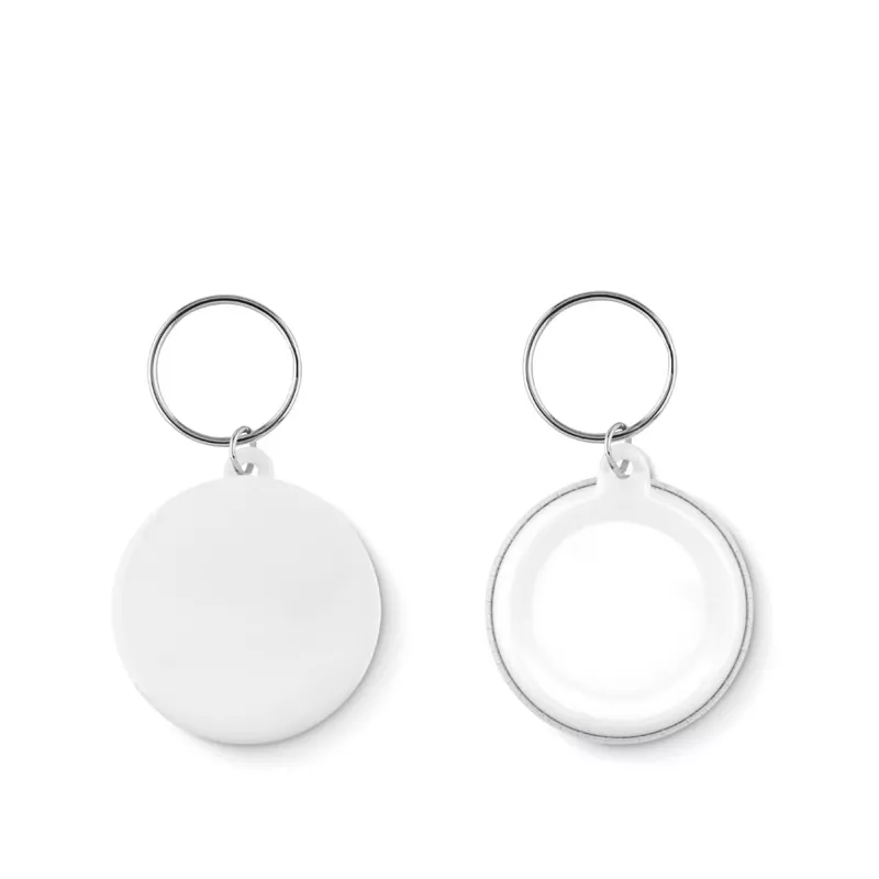 Brelok button 4,4 cm PIN KEY - Bialy (MO9332-06)