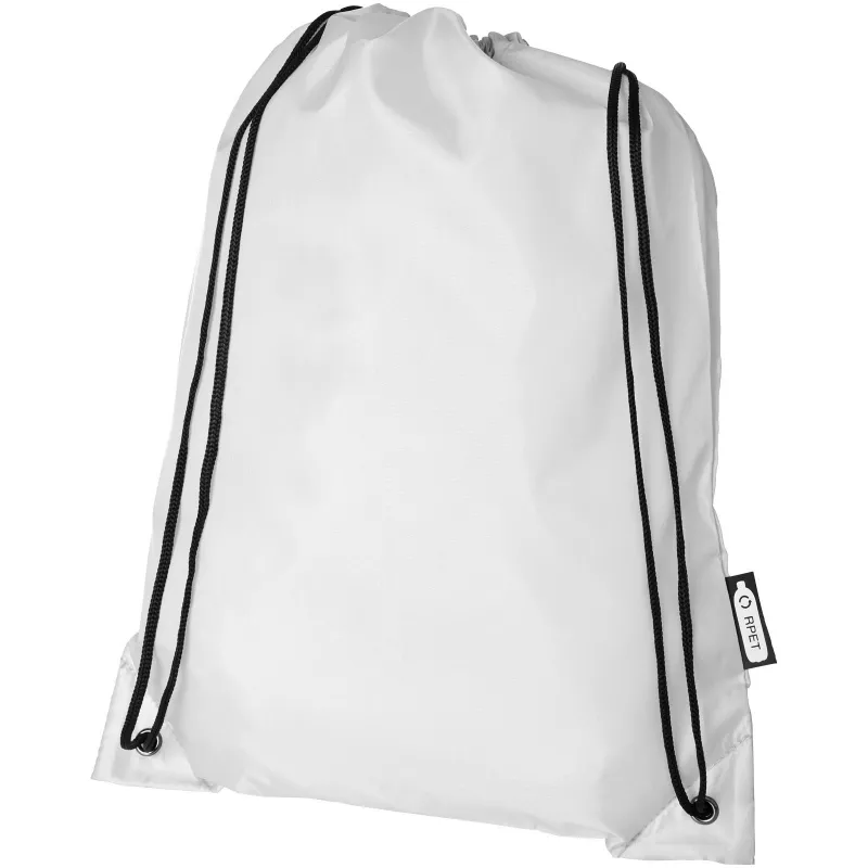 Plecak Oriole ze sznurkiem ściągającym z recyklowanego plastiku PET, 33 x 44 cm - Biały (12046104)