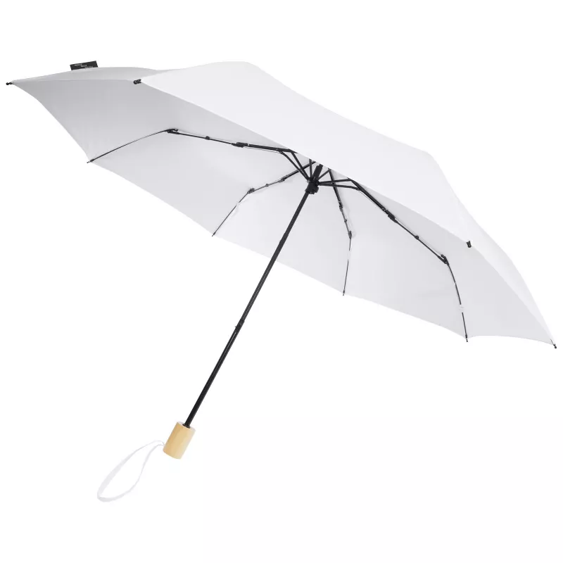 Wiatroodporny parasol manualny Ø106 cm Birgit z PET z recyklingu - Biały (10914501)