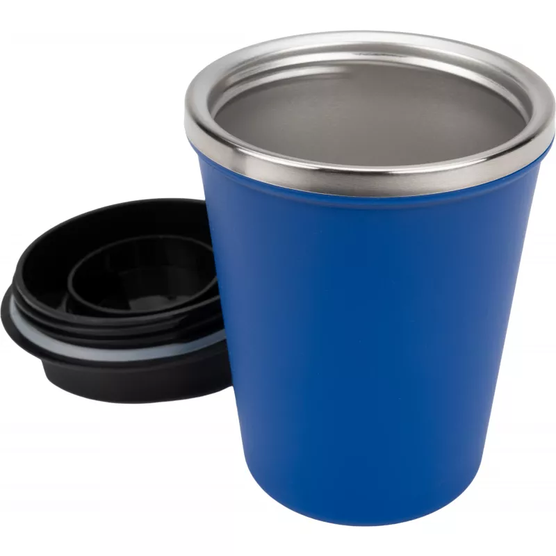 Kubek termiczny 350 ml z powłoką z recyklingu METODY - niebieski (8496204)