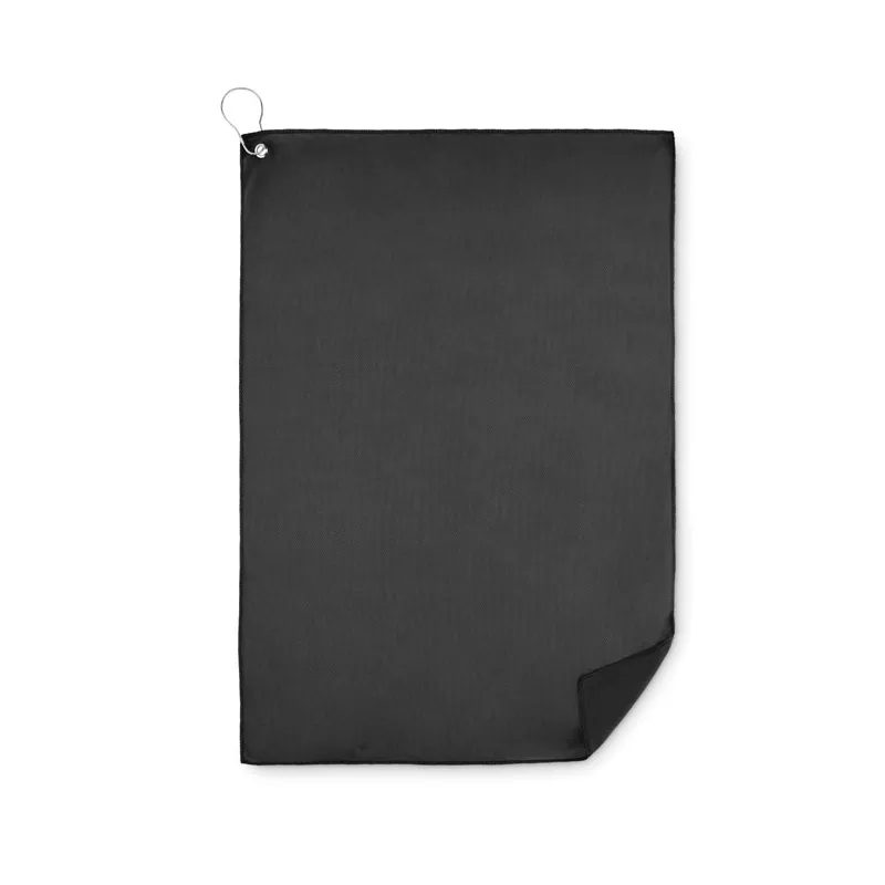 Ręcznik golfowy z RPET 40x60 cm TOWGO - Czarny (MO6526-03)