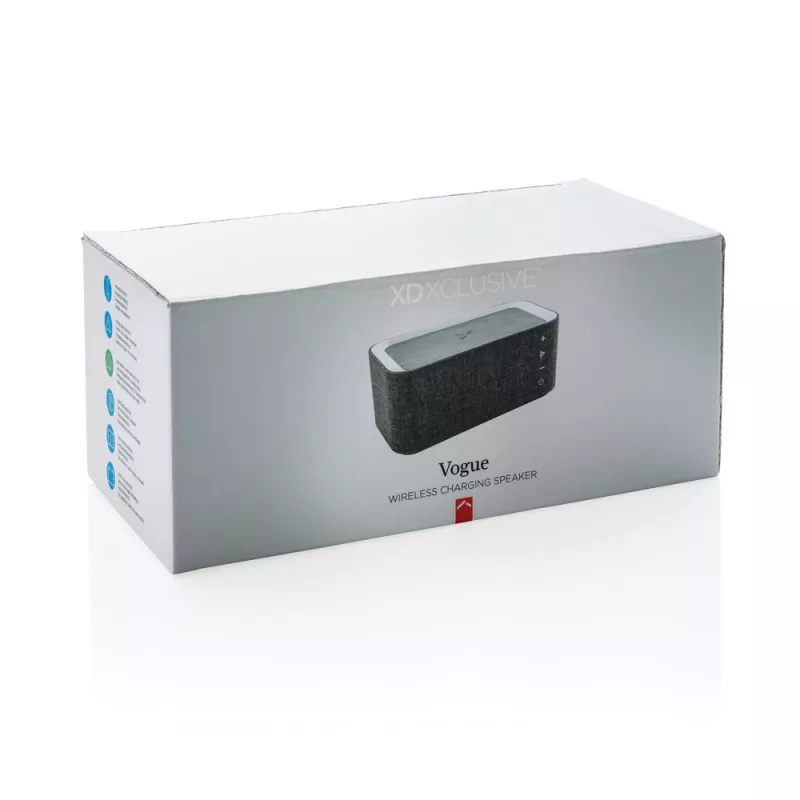 Głośnik bezprzewodowy 6W, ładowarka bezprzewodowa 5W Vogue - szary, czarny (P328.072)