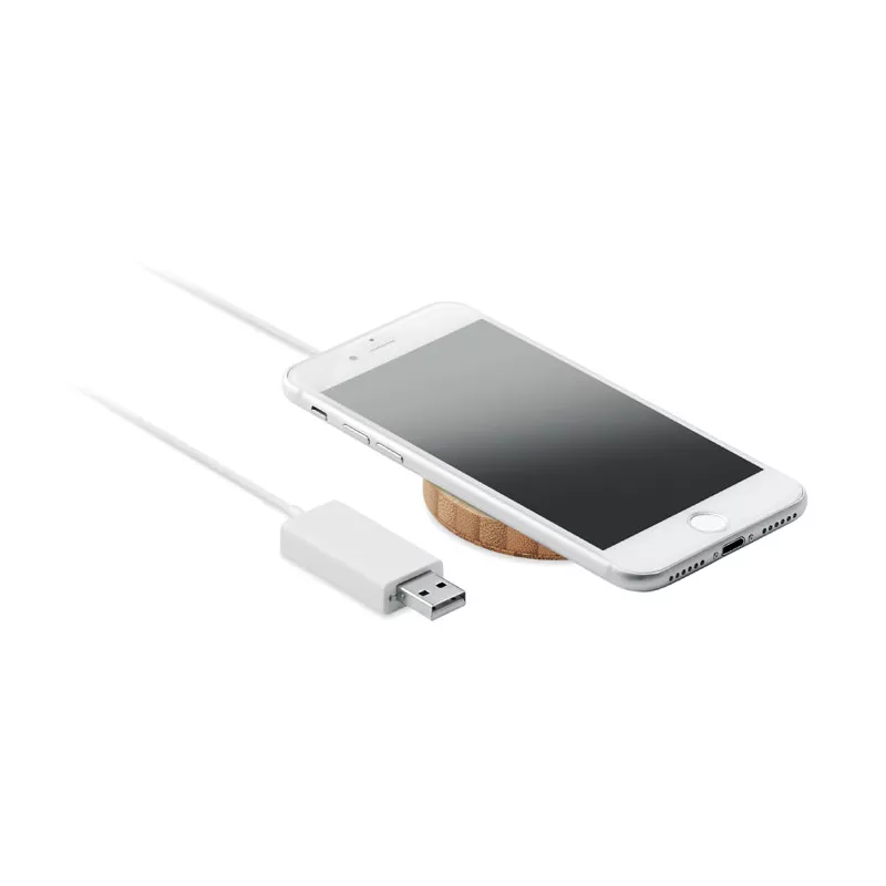 Ładowarka magnetyczna bambusowa 10W RUNDO MAG - Drewna (MO6266-40)