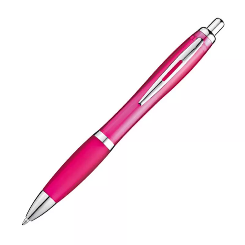 Długopis plastikowy reklamowy MOSCOW (transparentny) - różowy (1168211)