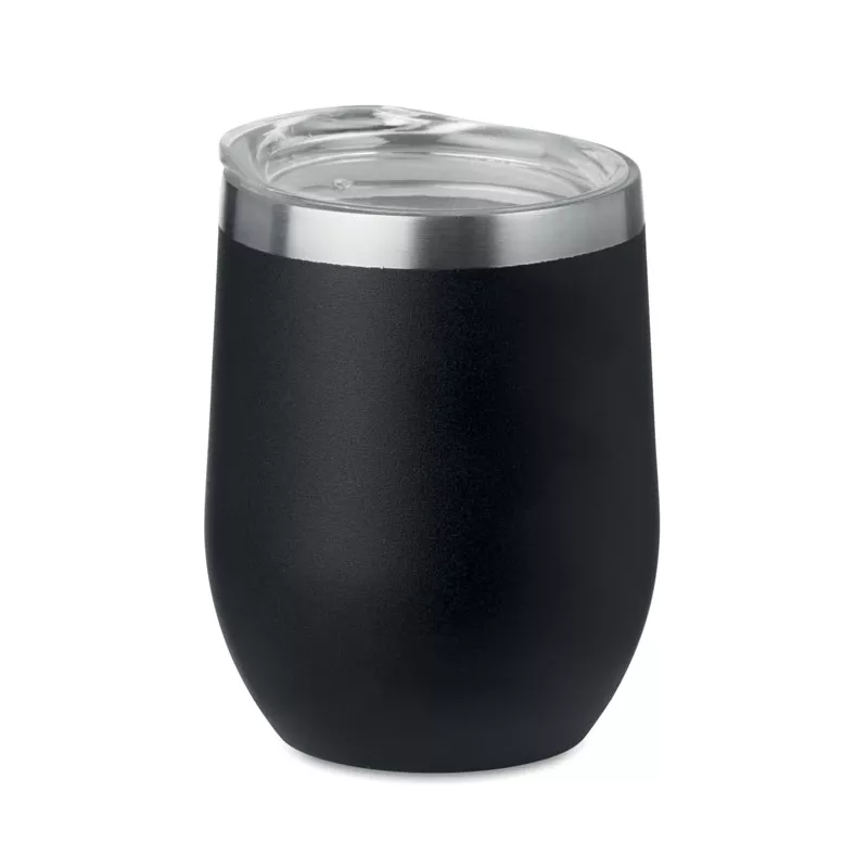 Kubek stalowy dwuścienny 300 ml CHIN CHIN - Czarny (MO9597-03)