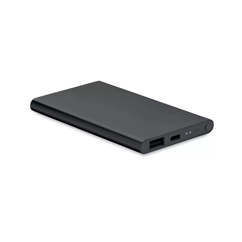 Powerbank płaski 4000 mAh aluminiowy POWERFLAT C - Czarny (MO6825-03)