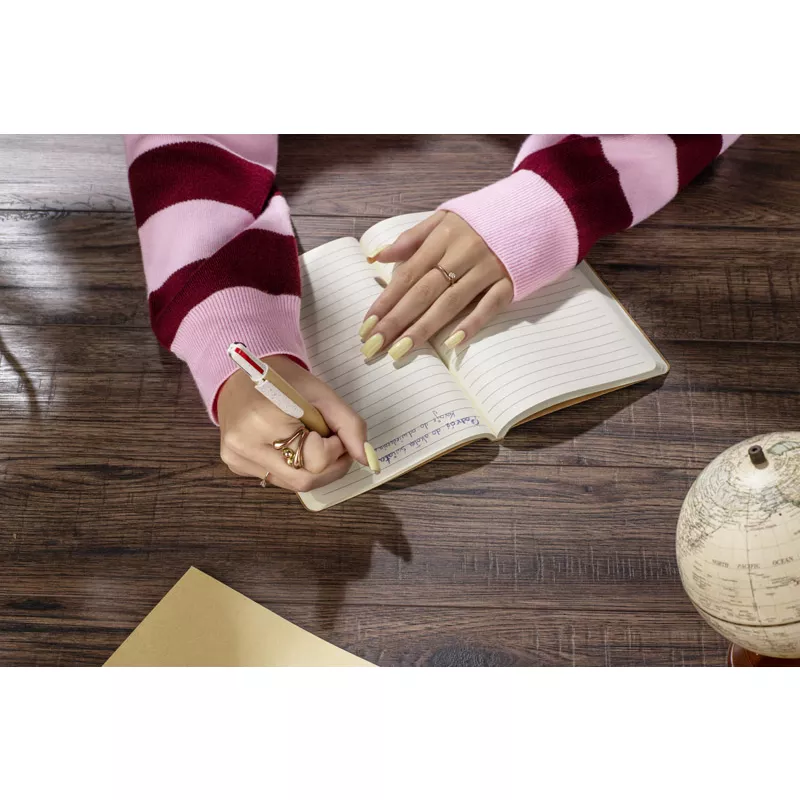 Długopis z papieru z 4 kolorami wkładów 4w1 MIBO - beżowy (19743-17)