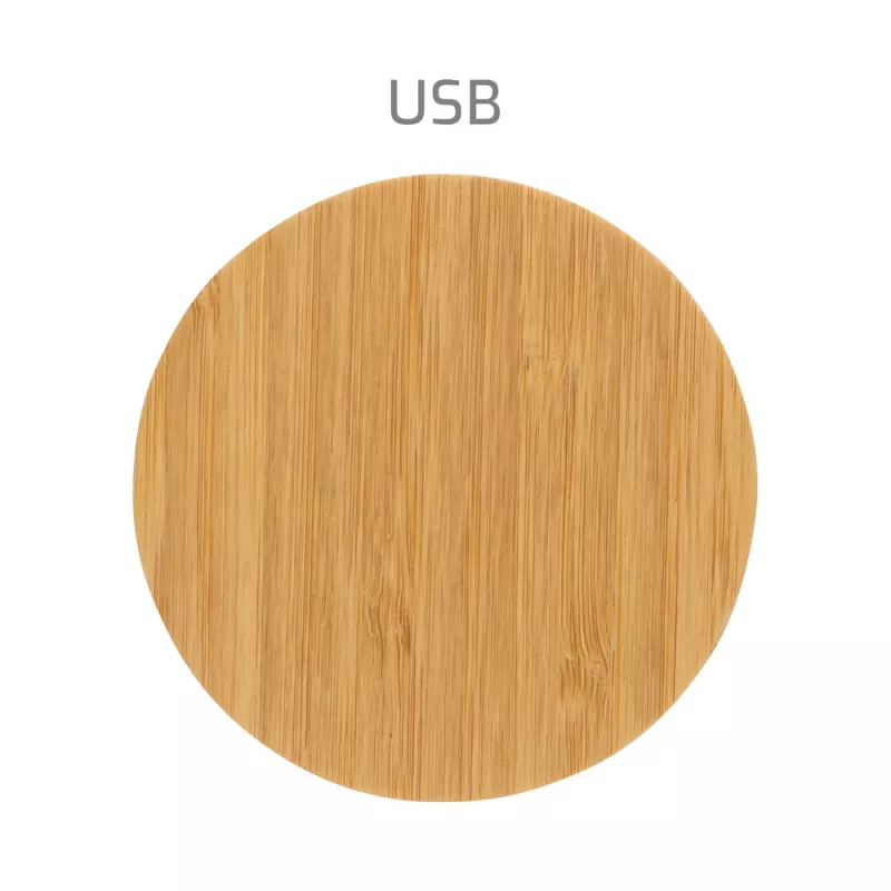 Bambusowa ładowarka bezprzewodowa 15W - brązowy (P308.389)