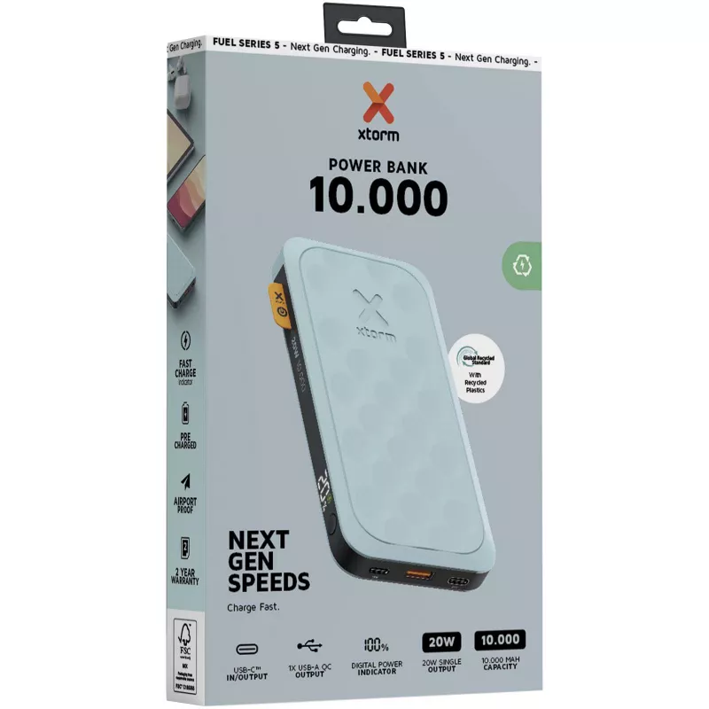 Seria Xtorm FS510 Fuel powerbank o pojemności 10 000 mAh i mocy 20 W - Błękitny (12439851)