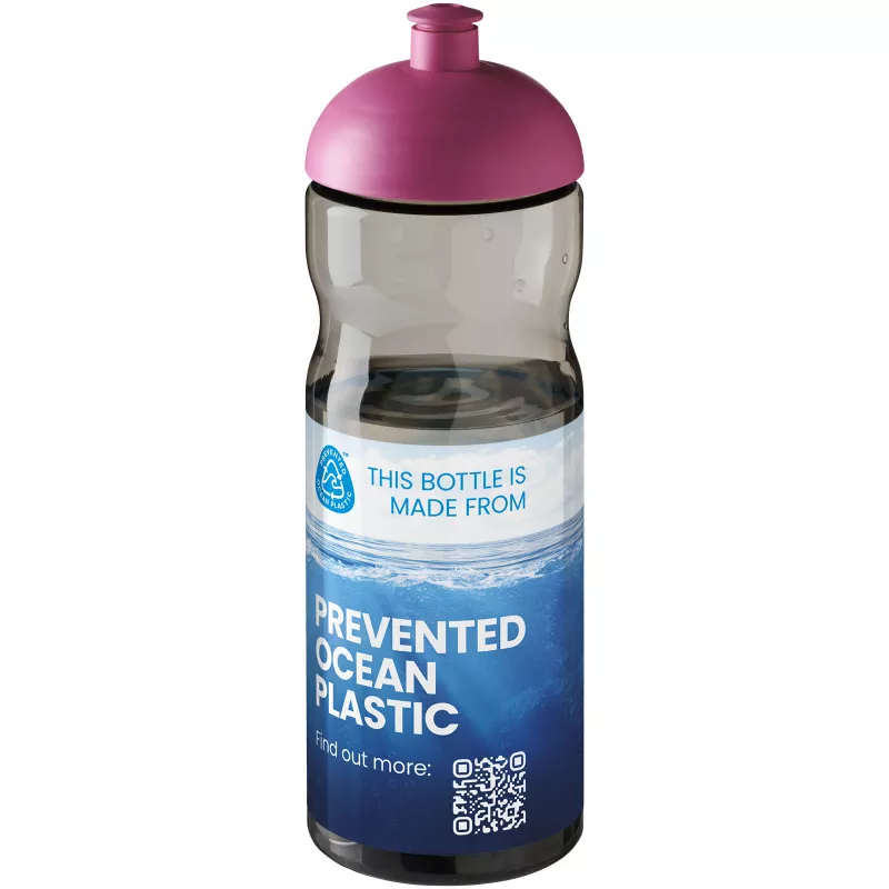 Bidon H2O Eco o pojemności 650 ml z wypukłym wieczkiem - Ciemnografitowy-Magenta (21009808)