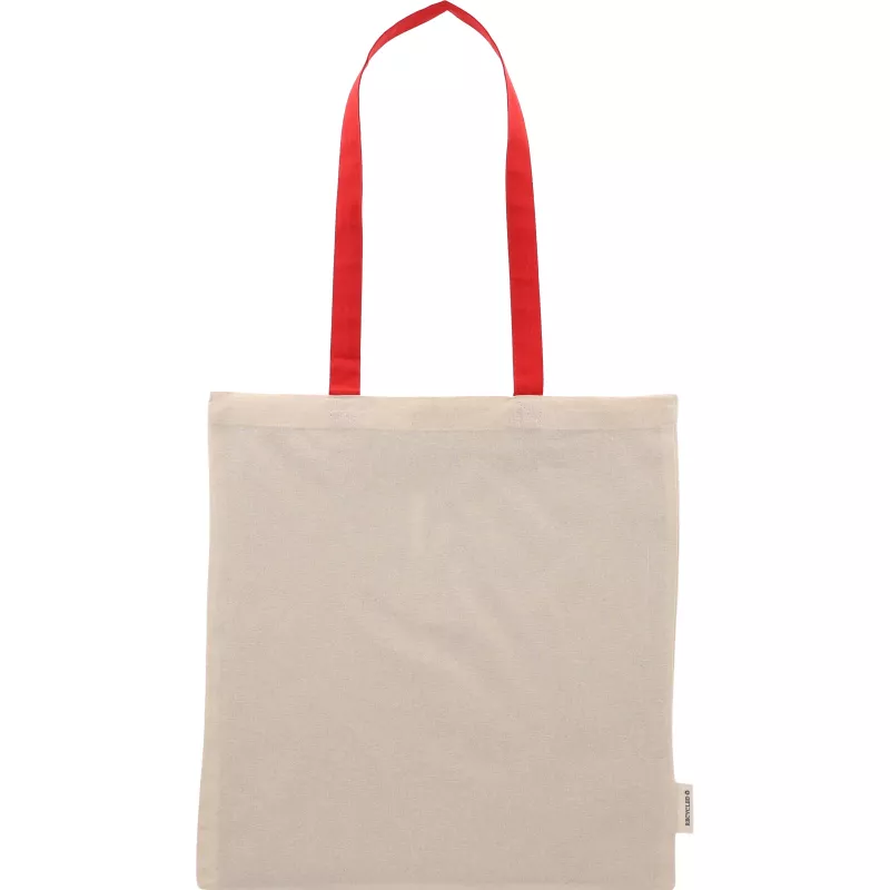 Torba bawełniana z długimi uszami, z recyklingu 140g/m2 CAMBRIDGE - czerwony (545405)
