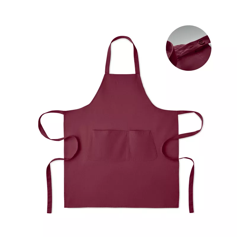 Fartuch z bawełny organicznej 240 g/m² GAMMA - Burgund (MO2249-02)