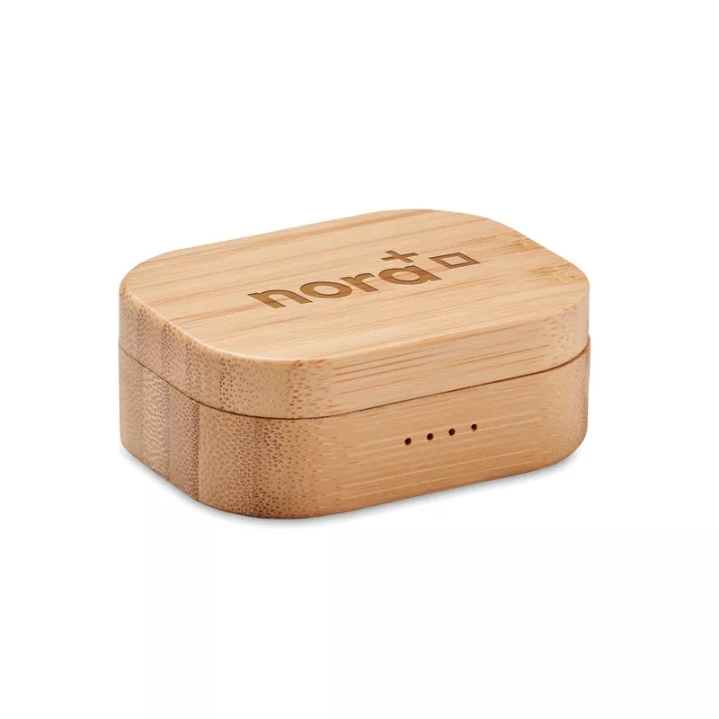 Słuchawki TWS w bambusowym etui JAZZ BAMBOO - Drewna (MO6780-40)