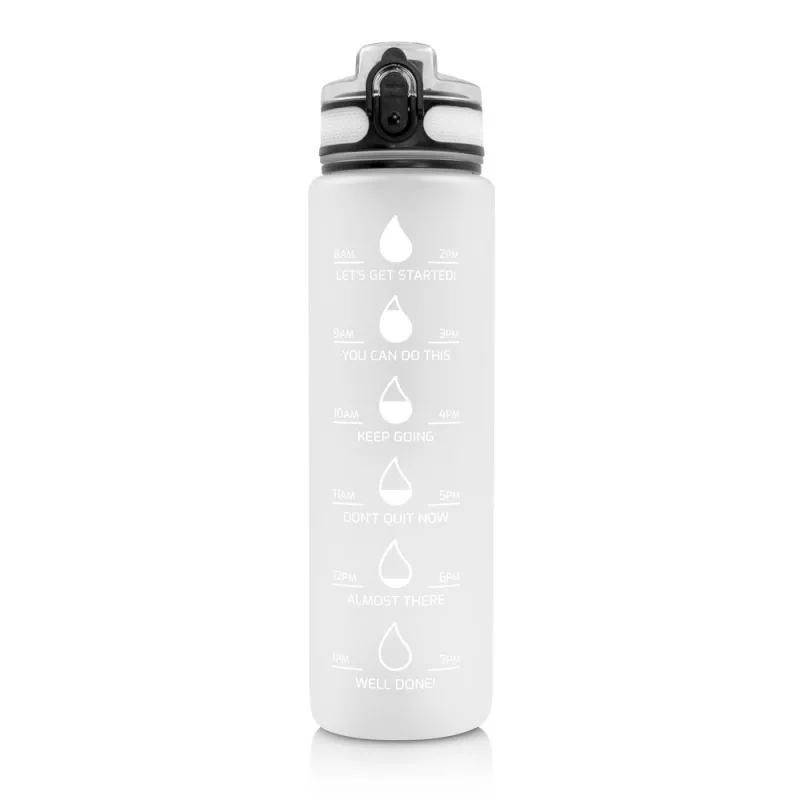 Butelka sportowa 1000 ml z miarką motywacyjną | Bennie - biały (V2245-02)