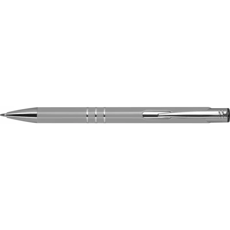 Długopis metalowy z 3 srebrnymi ringami - szary (1363907)
