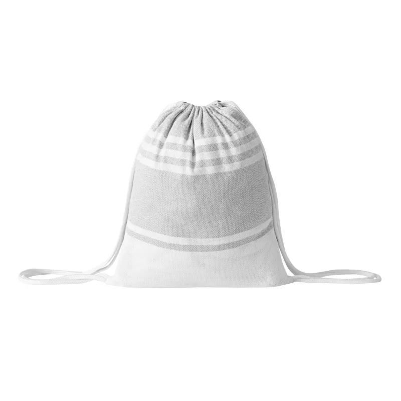 Duży ręcznik plażowy lub do sauny - biały, szary (56-1089102)