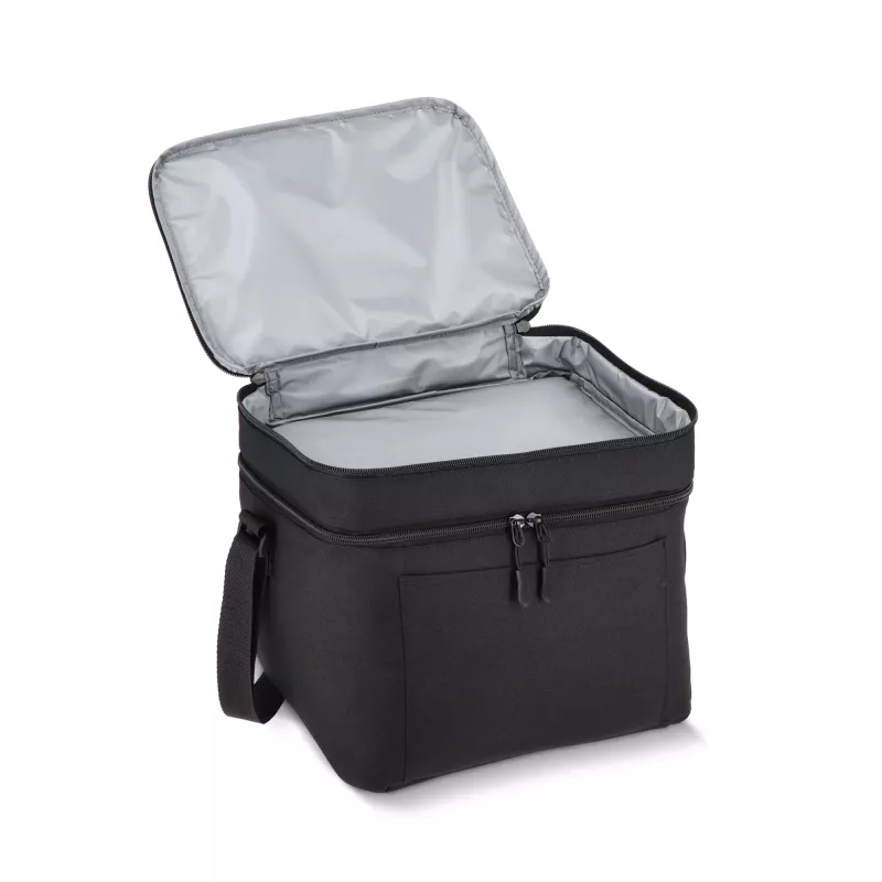 Torba termoizolacyjna R-PET 600D z podwójną komorą 30 x 20 x 25 cm 15 l - czarny (LT95389-N0002)