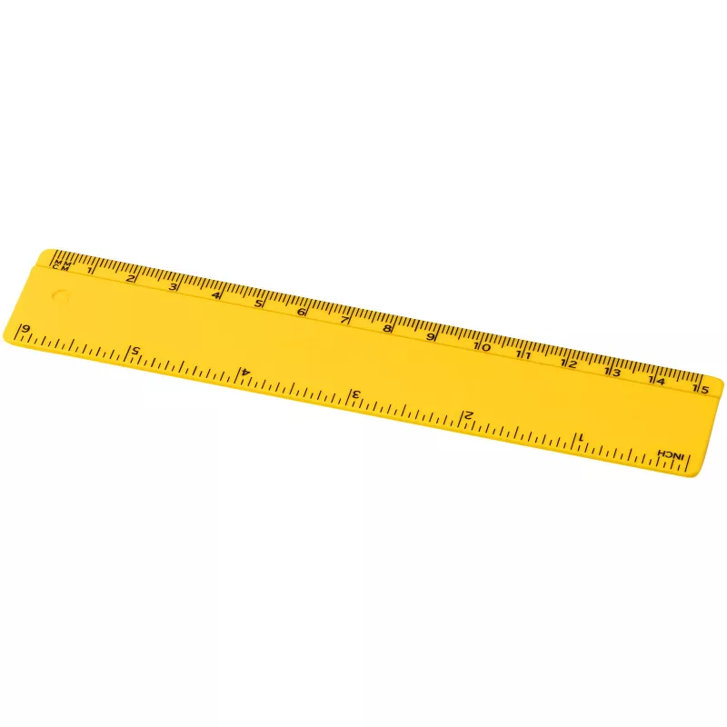 Refari linijka z tworzywa sztucznego pochodzącego z recyklingu o długości 15 cm - Żółty (21046711)