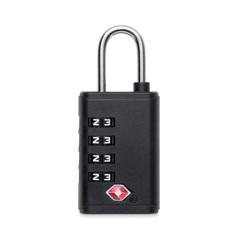 Kłódka szyfrowa TSA z 4-cyfrowym kodem LOCK - Czarny (MO3166-03)