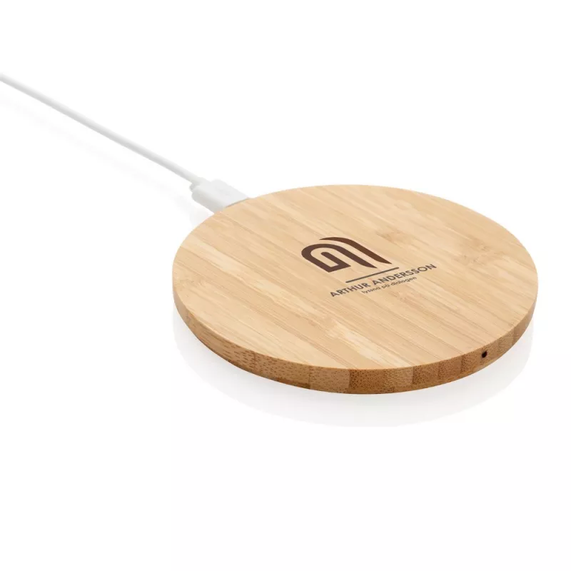 Bambusowa ładowarka bezprzewodowa 5W - brązowy (P308.229)