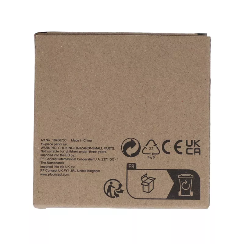 12 kredek do kolorowania w pudełku typu kraft - naturalny-t (LT91572-N0094)