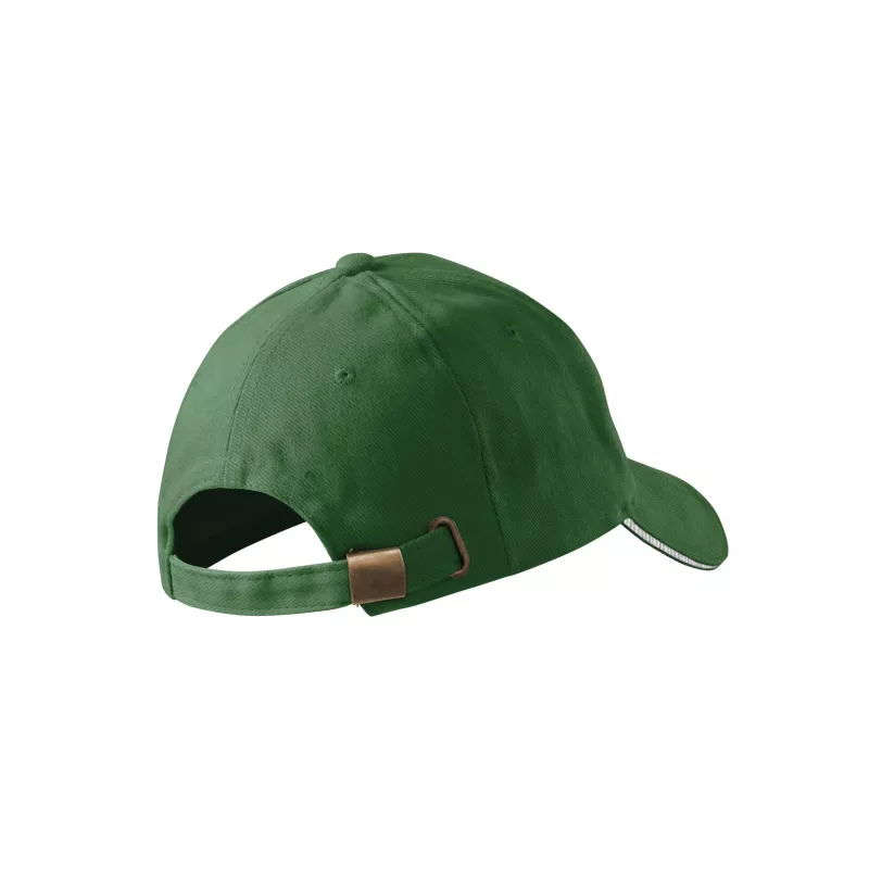 Reklamiowa czapka z daszkiem Malfini SANDWICH 6P 306 - Zieleń butelkowa (ADLER306-ZIELEń BUTELKOWA)