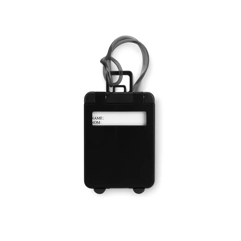 Zawieszka do bagażu plastikowa TRAVELLER - Czarny (MO8718-03)