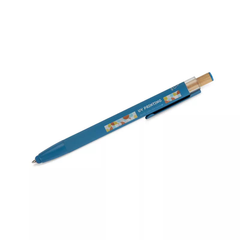 Długopis z recyklingowanego aluminium z  wykończeniem soft touch ALPEN - niebieski (19827-03)