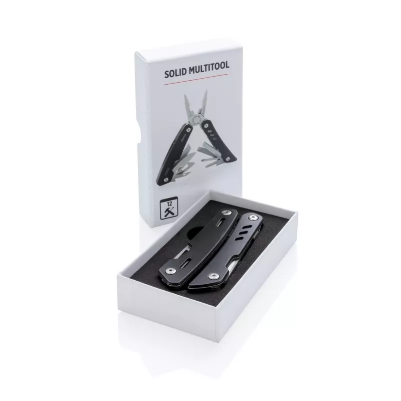 Narzędzie wielofunkcyjne Solid, 12 el. - czarny (P221.351)