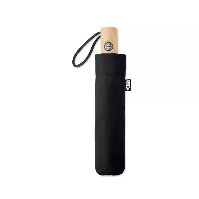 Parasol składany automatyczny 23" z RPET LEEDS - Czarny (MO6265-03)