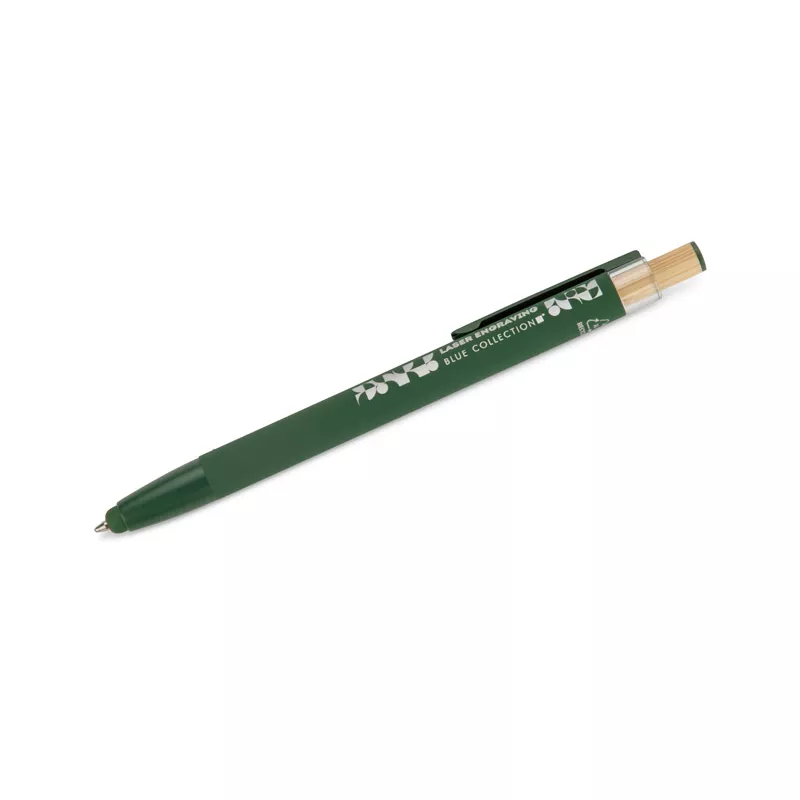 Długopis z recyklingowanego aluminium z  wykończeniem soft touch ALPEN - zielony (19827-05)