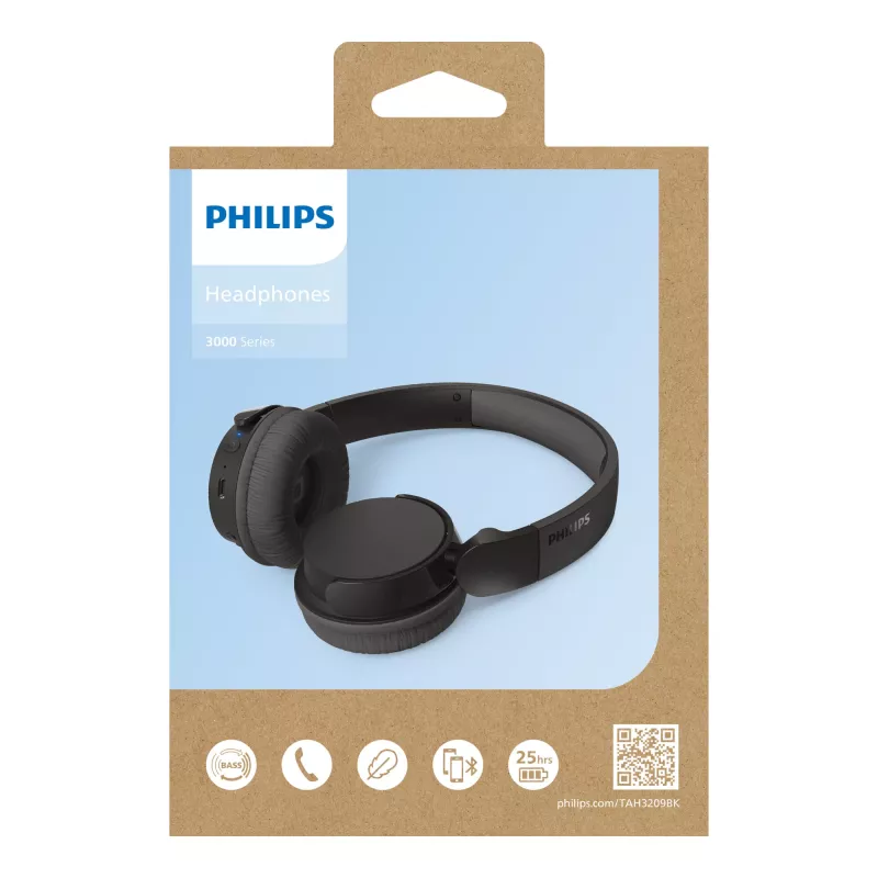 TAH3209 |Słuchawki nauszne Bluetooth Philips z 25-godzinnym czasem odtwarzania - czarny (LT42250-N0002)