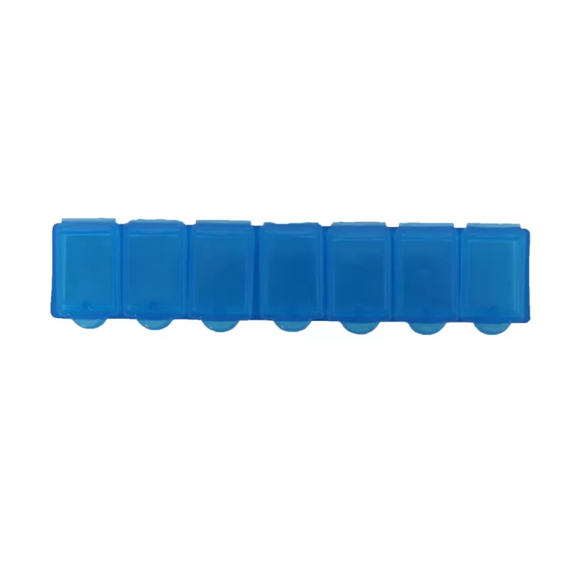 Pojemnik na tabletki z 7 przegrodami - niebieski (V9597-11)