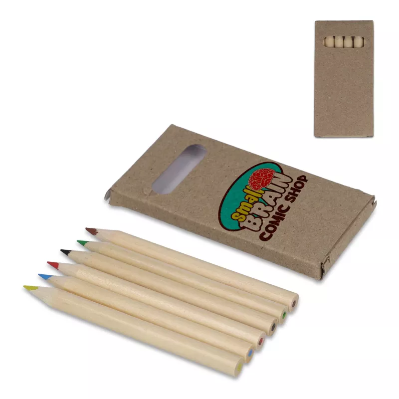 6 kredek do kolorowania w pudełku typu kraft - naturalny-t (LT91581-N0094)