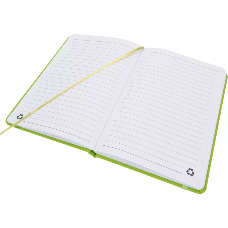 Notatnik A5 w linie z materiałów z recyklingu DOMINIK - jasnozielony (2526129)