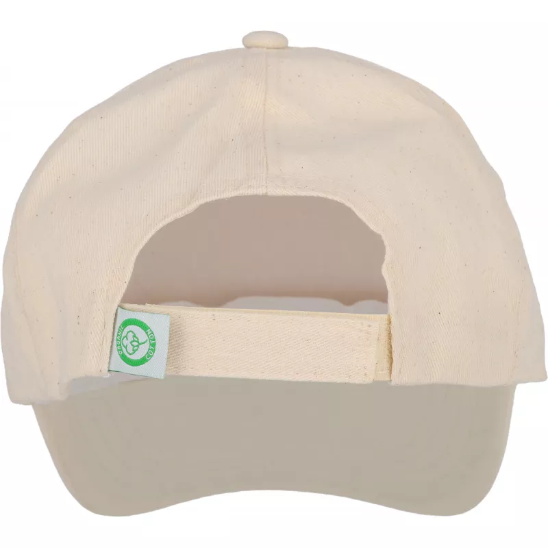 Czapka z daszkiem z bawełny organicznej 5 paneli LEONE - beżowy (5363513)