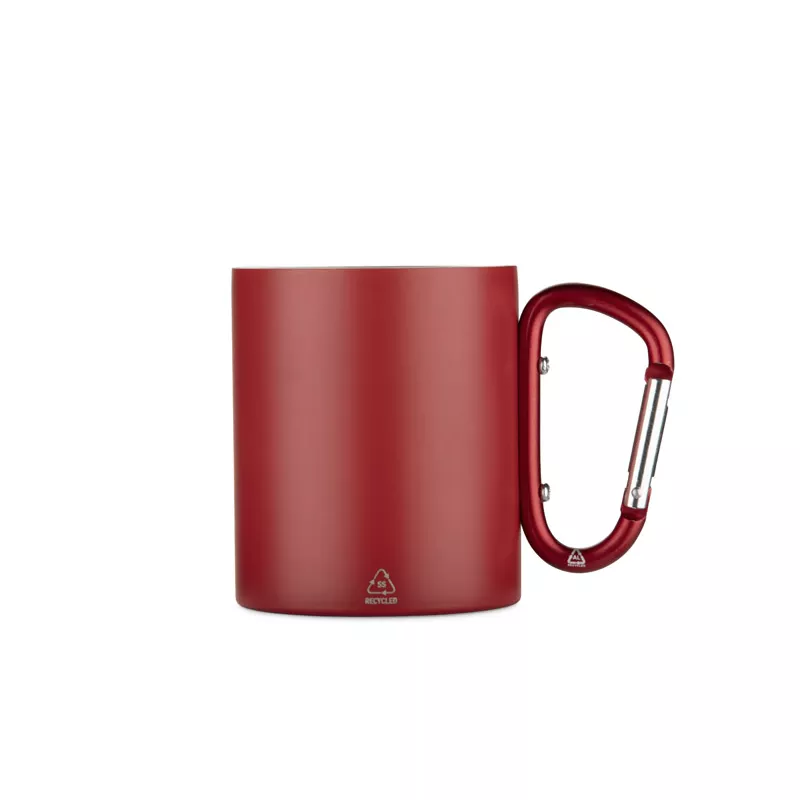 Kubek z recyklingowanej stali nierdzewnej VIVO 250 ml - czerwony (16405-04)