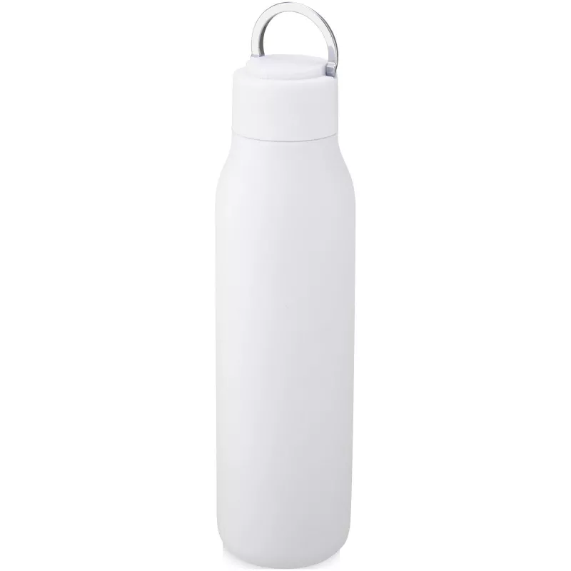 Miedziana butelka izolowana próżniowo Marka 600 ml z metalową pętelką - Biały (10067201)